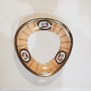 Noritake Morimura Azure Peach Triangle Hand Painted Vintage Lusterware Plate